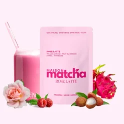 Matcha rose latte