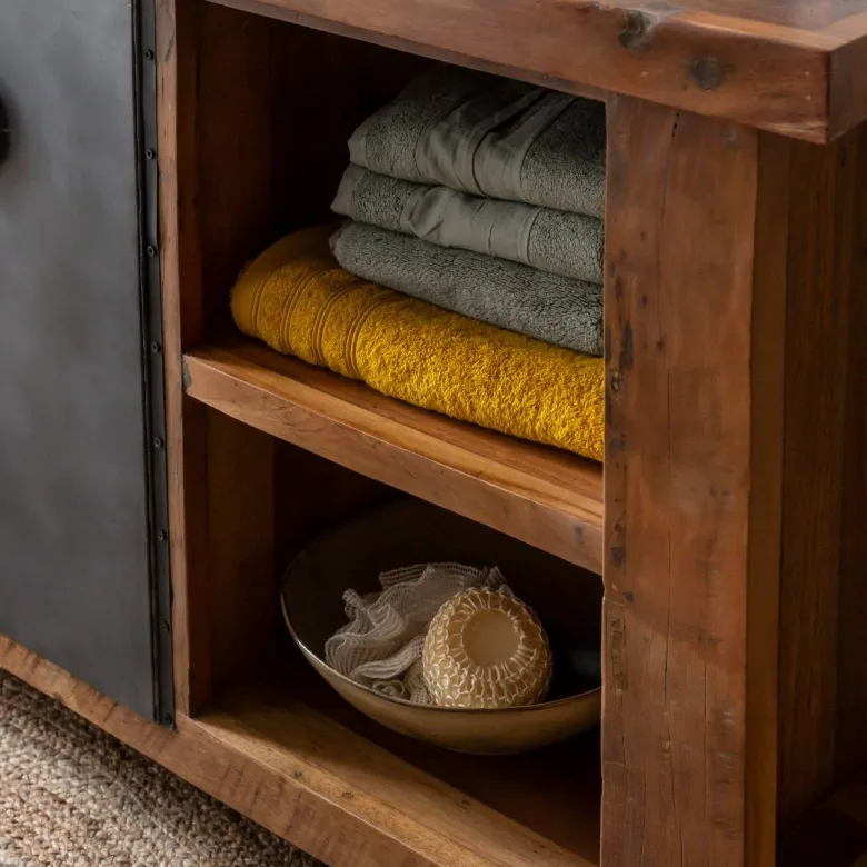 Meuble sous vasque en bois recyclé