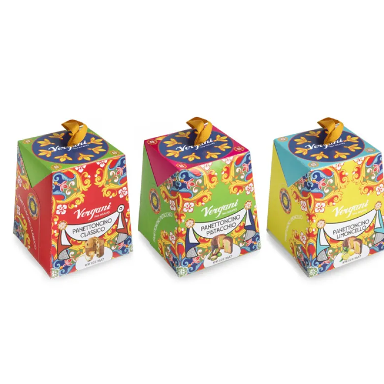 Mini panettone traditionnel boîte de collection Sicile 100 g Vergani