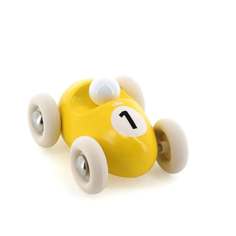 Mini roadster en bois jaune