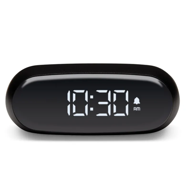 Mini réveil Lexon Minut commande tactile batterie rechargeable Noir