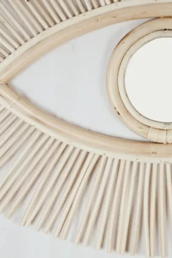 Miroir oeil en rotin