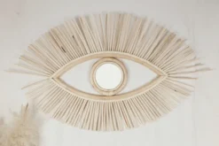 Miroir oeil en rotin