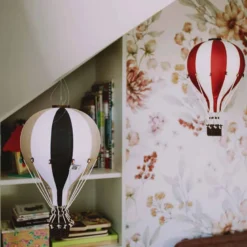 Montgolfière décorative beige et bleu