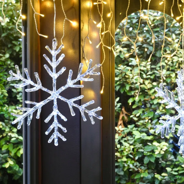 Motif flocon acrylique led blanc pur micro-led