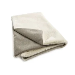 Nation, couverture bi-face blanc beige m