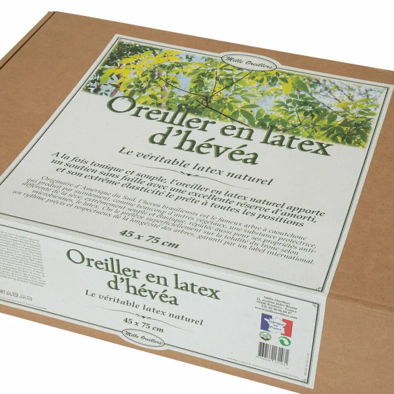 Oreiller en latex naturel d'hévéa - 50 x