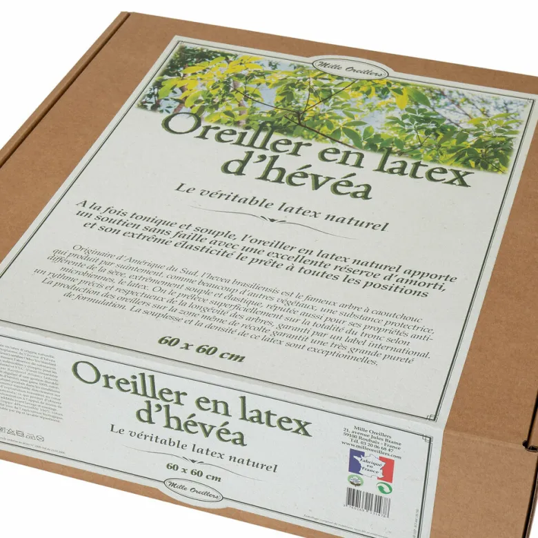 Oreiller en latex naturel d'hévéa - 60 x