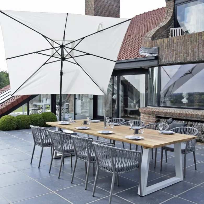 Parasol déporté écrue 3x3 m poseidon