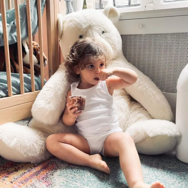 Peluche ours jules debout crème 100 cm