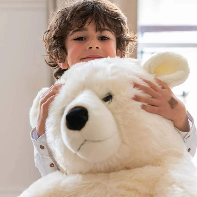 Peluche ours jules debout crème 100 cm