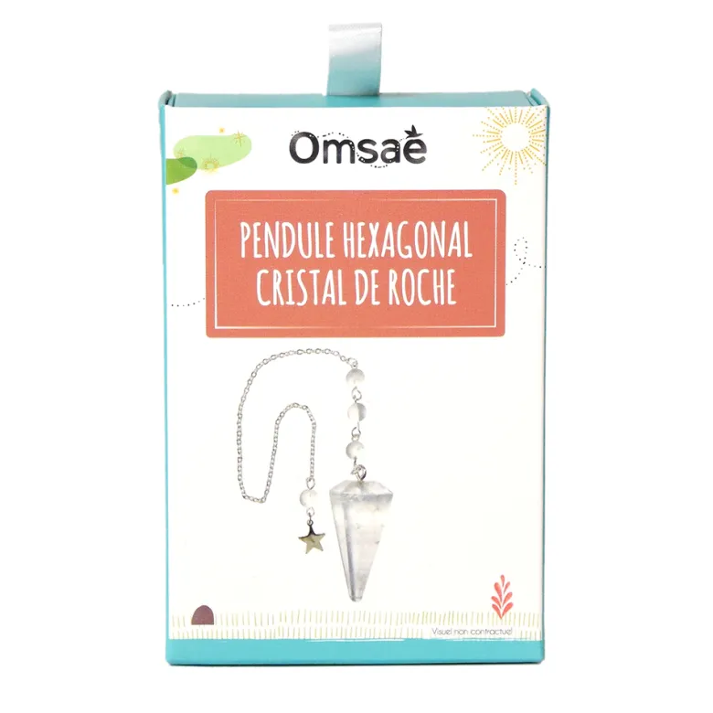 Pendule hexagonal cristal roche etoile