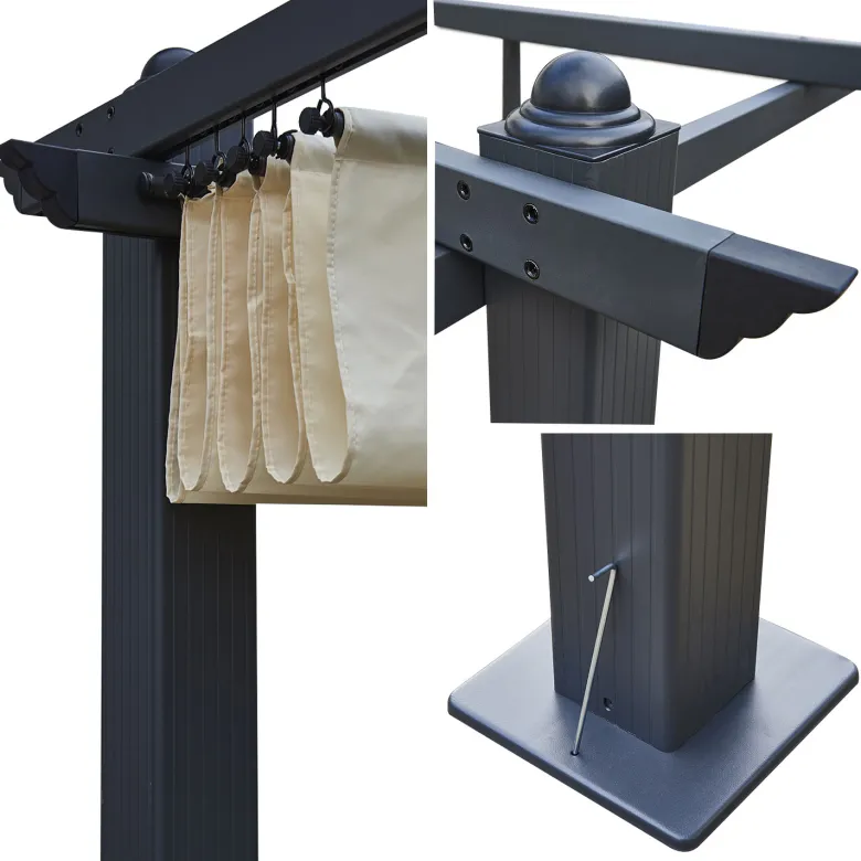 Pergola autoportante 3 × 4m cassis beige - structure aluminium