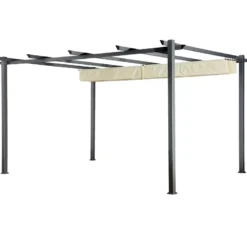 Pergola autoportante 3 × 4m cassis beige - structure aluminium