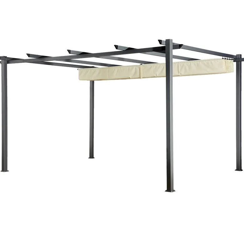 Pergola autoportante 3 × 4m cassis beige - structure aluminium