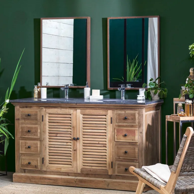 Petit buffet en bois recyclé et métal