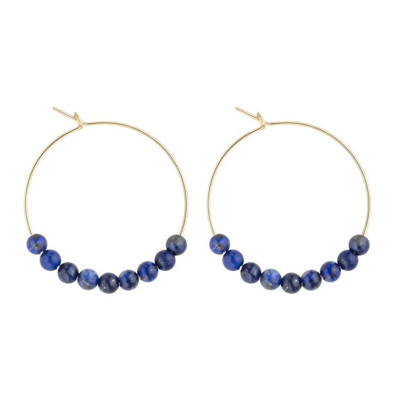 Petites créoles lapis lazuli & or