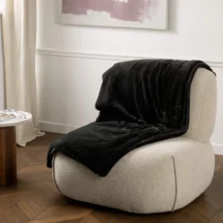 Plaid luxe 130x170 cm Noir