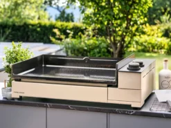 Plancha à gaz premium 60 chassis acier noir et gris - forge adour