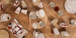 Plateau et ses 3 bols ambre
