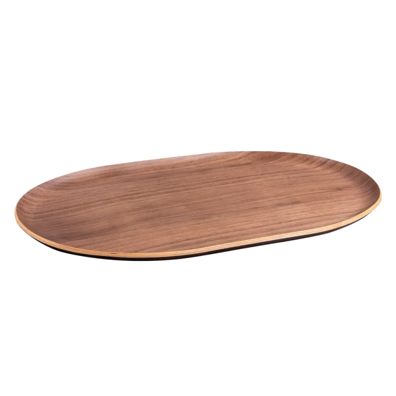 Plateau ovale brun 40x25 cm