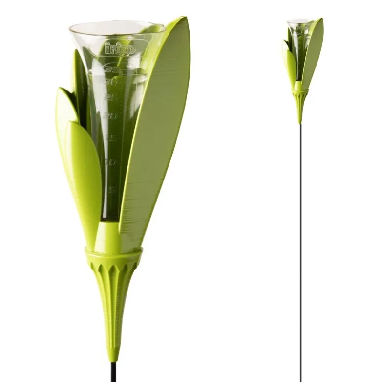Pluviomètre de jardin design vert anis