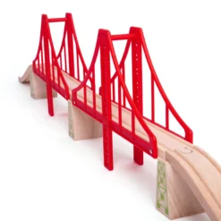 Pont suspendu double en bois