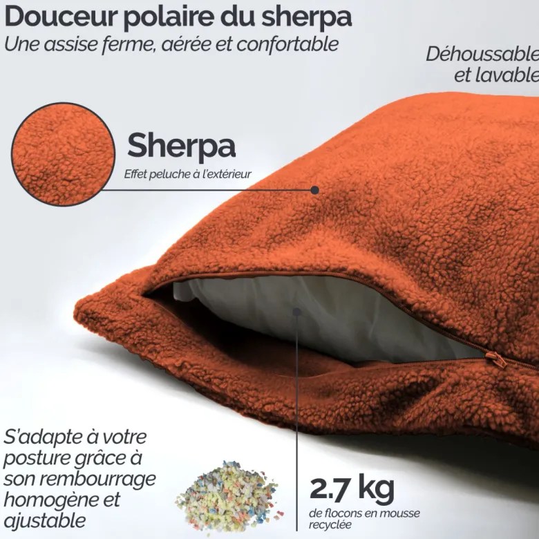 Pouf d'intérieur - terracotta