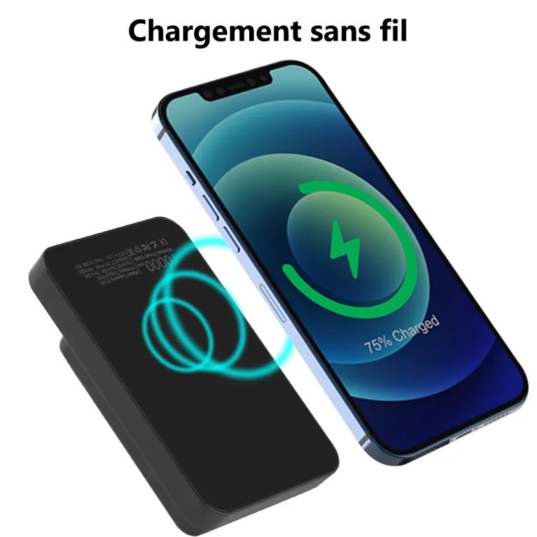 Power bank 10000 mah avec ecran led magsafe