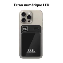 Power bank 10000 mah avec ecran led magsafe