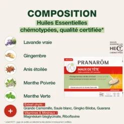 Pranarom - comprimés maux de tête