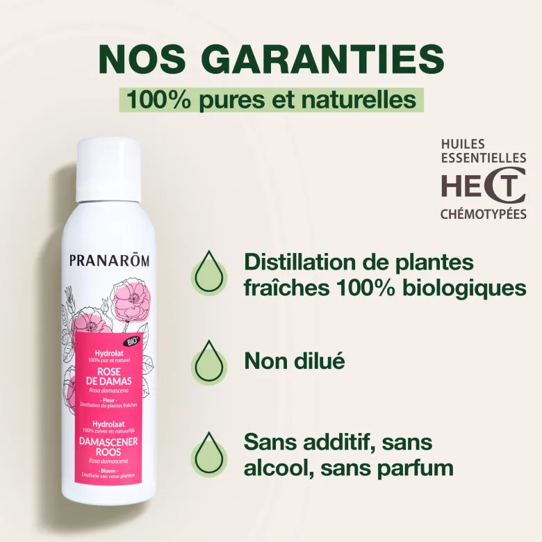 Pranarom - eau florale de rose de damas - bio