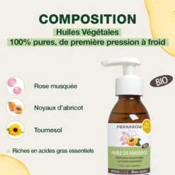 Pranarom - huile de massage - bio