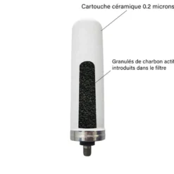 Purificateur d'eau par gravité céramique et charbon actif 22 l