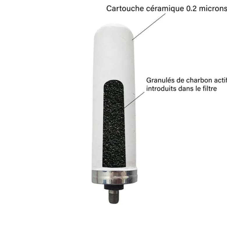 Purificateur d'eau par gravité céramique et charbon actif 22 l