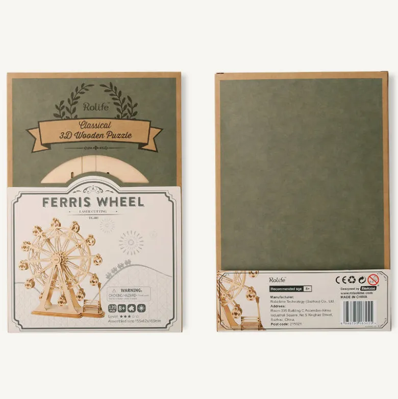 Puzzle 3d en bois grande roue