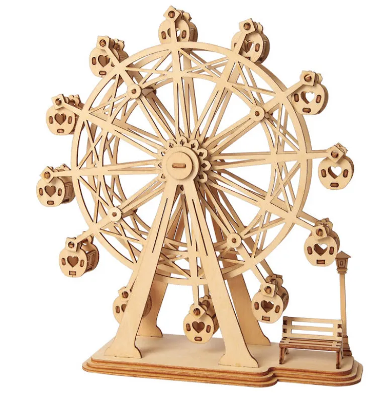 Puzzle 3d en bois grande roue