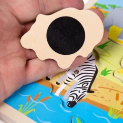 Puzzle sonore safari en bois