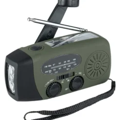 Radio & lampe torche solaire à manivelle dynamo d'urgence fosco