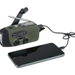 Radio & lampe torche solaire à manivelle dynamo d'urgence fosco