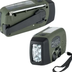 Radio & lampe torche solaire à manivelle dynamo d'urgence fosco