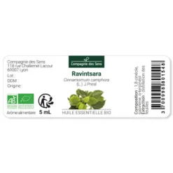 Ravintsara - huile essentielle bio - 5ml garantie chromacert® - chémotypée & int