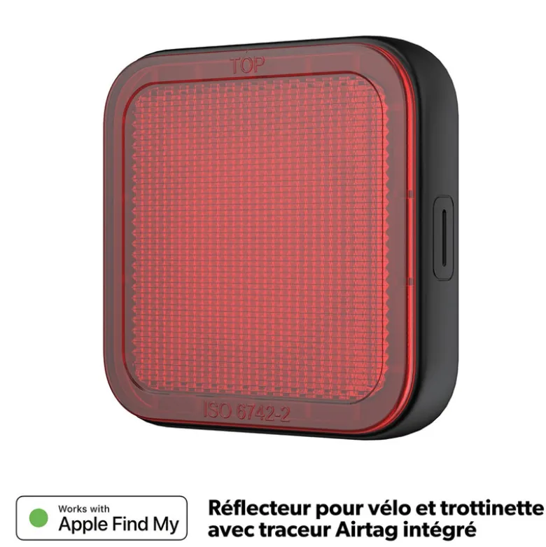 Réflecteur vélo avec traceur gps airtag