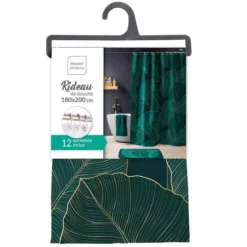 Rideau de douche polyester 180x200 jade