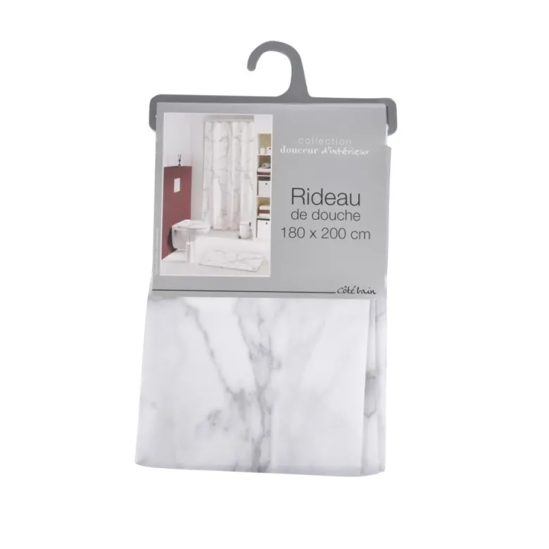 Rideau de douche 180x200 cm effet marbre
