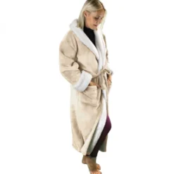 Robe de chambre polaire beige - S/M