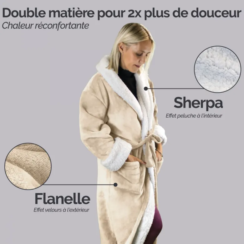 Robe de chambre polaire beige - S/M