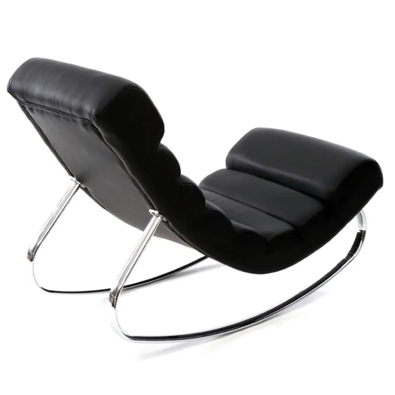 Rocking chair noir et acier chromé taylor
