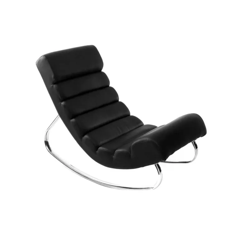 Rocking chair noir et acier chromé taylor