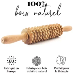 Rouleau massage cellulite masseur bois